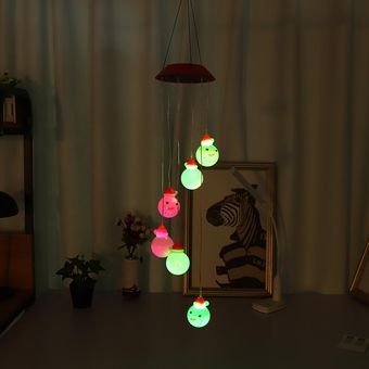 Navidad Santa Claus Solar Wind Chimes luz de la lámpara colgante de Cambio de color del LED-Red 