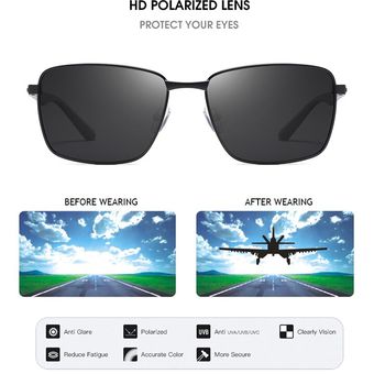 Fuqian Square Men Polarized Sunglasses Design Rectangle Male 