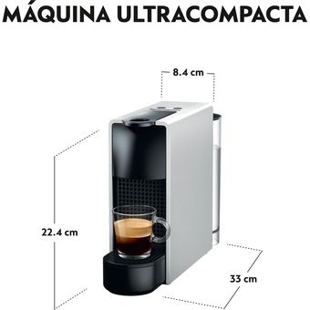 Cafetera con Cápsula Essenza Mini Silver con Espumador de Leche NESPRESSO