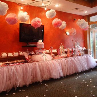 Falda de mesa de tutú de tul para Celebración de bebé 100x100cm decoración de boda con suministros 