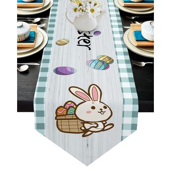decoración Mantel y mantel para mesa con diseño de conejo de pascua 