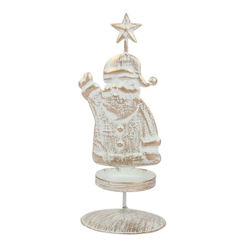 Tenedor de vela retro de Navidad Ornamentos creativos Hierba de hierro forjado