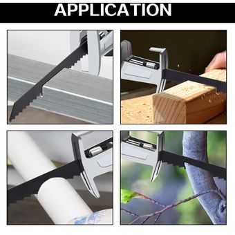 Cuerpo de sierra recíproco inalámbrico con 4 hojas de sierra para máquina de corte de cortador de metal de madera de jardín de batería Makita-Black 