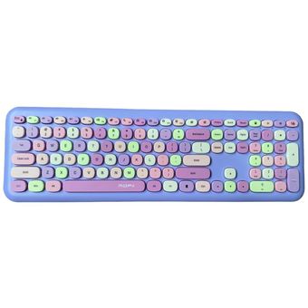 Juego de ratón y teclado inalámbrico, 2,4G, inalámbrico, 110 teclas, teclado,  ratón, accesorio para ordenador, color morado