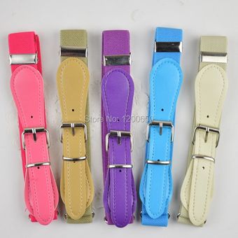 cinturón elástico de alta calidad color blanco y rojo Cinturón de piel sintética para niños y niñas 