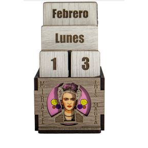 Frida Kahlo Calendario de Madera Elegancia y Prácticidad en Uno
