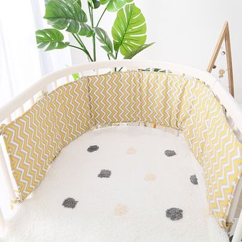 Parachoques de cama de algodón suave para cuna de bebé cerca de parachoques para recién nacidos 1 unidad de 180cm decoración desmontable para habitación de bebé Protector de cuna infantil 