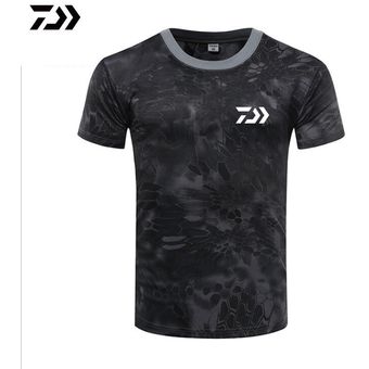 de secado rápido transpirable ropa de pesca de manga corta para deportes al aire libre de verano Camiseta de pesca de camuflaje para hombre 