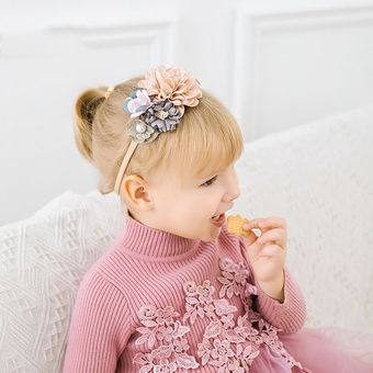 Flor Del Bebé Con Cinturón De Pelo Elástico Perla Princesa 