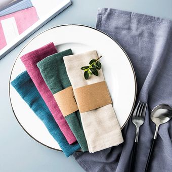 Servilletas de lino y algodón para mesa paño de cocina platos de cena servilletas de tela mesa decorativa para fiesta boda hogar 40x30cm 1 Uds 