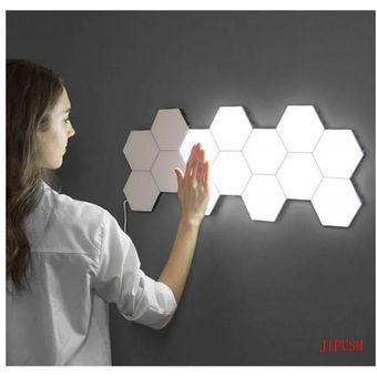Luz Hexagonal de Pared LED Genérico 815-Plateado 
