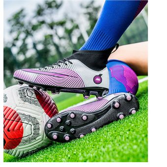 Zapatos de futbol AG suela de goma para hombre y Mujeres-Violeta