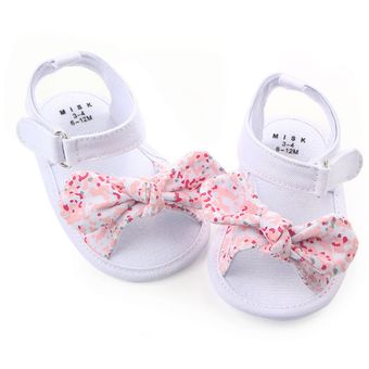 Sandalias con lazo para niñas pequeñas zapatos planos con suela de goma antideslizante suaves para caminar para verano 