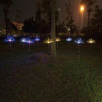 90-LED con energía solar al aire libre de la hierba diente de león Globo Lámpara para el jardín del césped 