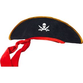 Sombrero Diseño De Pirata Color Negro Accesorio Para Disfraz