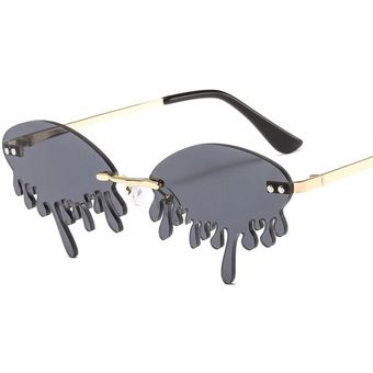 Gafas de sol sin marco en forma de lágrima retro gafas demujer 