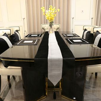 Camino de mesa elegante lujoso seda de imitaci sencillo y moderno 