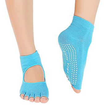 Yoga calcetines para las mujeres no Slip Toeless Skid pegajosa no agarre del calcetín Para Pilates 