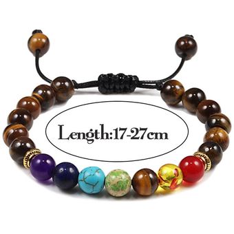 7 Chakra Brazaletes Trenzados Pulseras Naturales De Roca En 