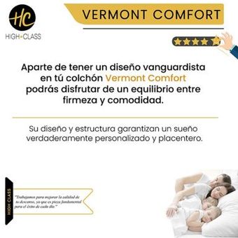 Colchon 120 X 190 Vermont Comfort + Almohadas