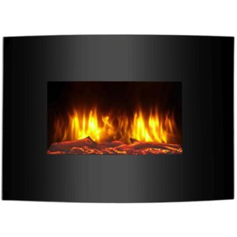 Chimenea Eléctrica Pared Blanca Con Llama Led Colores 127 Cm