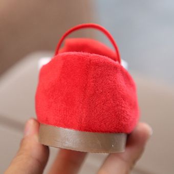 Zapatos de princesa para niños estilo navidad bebé y zapatos de frijol de terciopelo antideslizante 
