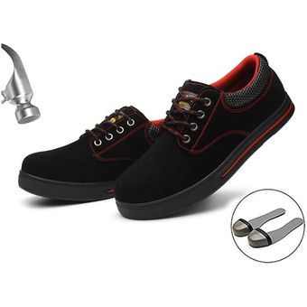 Zapatos de seguridad con punta de acero para hombre y mujer zapatillas de trabajo a prueba de golpes calzado liviano protector de construcción 