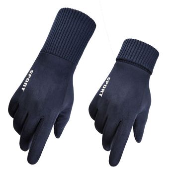 Nuevos guantes de invierno gruesos y cálidos de ante para hombre de 