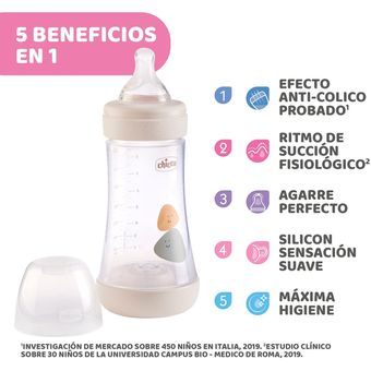 Chicco Biberón anticólicos 240 ml Perfect 5 para bebés Blanco
