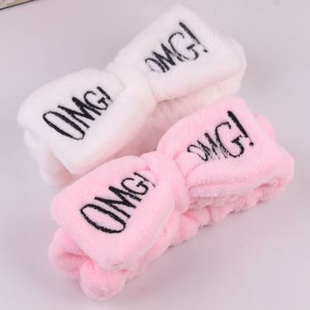 bandanas de lana Coral con letras OMG accesorios para el pelo turbante Cinta para el pelo con lazo para mujer y niña novedad de 