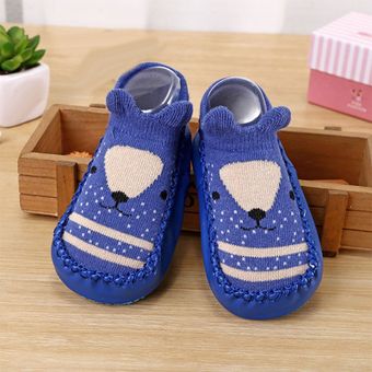 Bebé calcetines de bebé calcetines que caminan de aprendizaje para niños pequeños calcetines del piso Calcetines Calzado de dibujos animados azul 