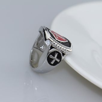 Anillos De Esmalte Rojo Juegos Caballeros Templarios Anillos 