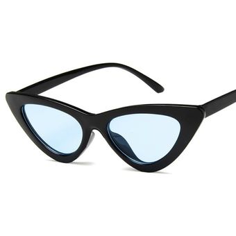 de diseñador Gafas de sol retro de ojo de gato para mujer coloridas #Red Silv pequeñas de marca 