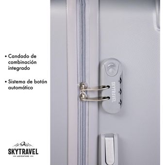 Kit Maletas de Viaje Policarbonato Premium con Ruedas 3 Unid - Negro  SKYTRAVEL