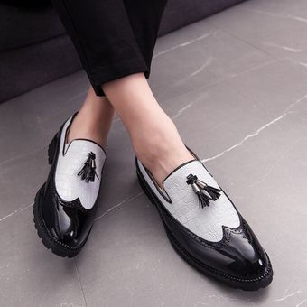 Zapatos Formales Para Hombre De Gran Tamaño 38-47 Mocasines De Ocio Blanco 