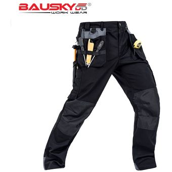 ropa de trabajo gris oscura pantalones de algodón sarga B131 WAN（#Dark Grey） pantalones de trabajo pantalones de construcción para hombres Ropa de trabajo pantalones de trabajo artesanales para hombres 