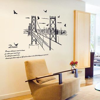 DIY Modern San Francisco Puente Patrón Pegatinas de Pared para la oficina de la sala de estar 