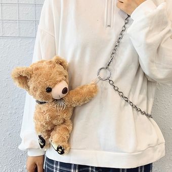 Bolso de juguete de oso de peluche para niñas estilo coreano #brown bandolera de oso a la moda 