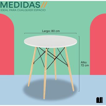 Mesa de comedor para 4/5 personas negra de 100 cm de diámetro