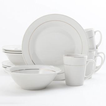 Juego De Vajilla Gibson Home Tuxedo Deluxe Porcelana 12 Piezas