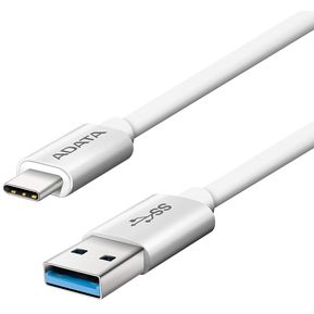 Cable USB C a USB 3.2 A Adata Blanco 1 Metro ACA3AL-100CM-CS...