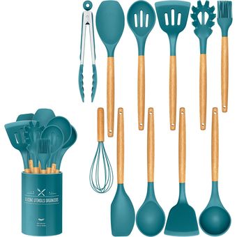 Set Cucharones Utensilios Cocina De Silicona