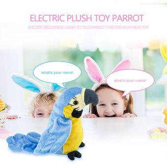 juguete de peluche de pájaro electrónico que repite alas ondulantes Juguete de peluche de loro parlante eléctrico para niños regalos de cumpleaños 