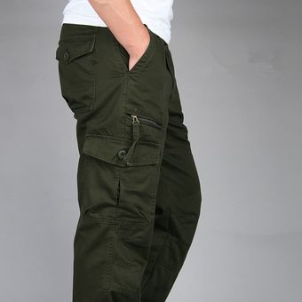 pantalones tácticos hombres militar ejército negro algodón ix9 ropa de calle con cremallera otoño monos Cargo pantalones Hombres estilo militar XYX #A1604 black 