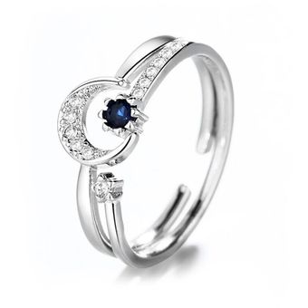 Sole Memory Crystal Moon Sweet Romance Courie 925 Anillo De 