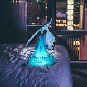 Impresión 3D Equilibrio dinámico Dragon Table Lamp Lámpara de respiración LED luz de noche 