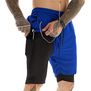 Pantalones cortos deportivos para hombre de correr 2 en 1-Azul