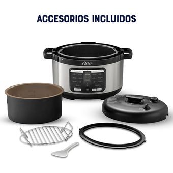 Olla multifuncional Oster CKSTPCEC8801-013 7.5 l Plateado y negro