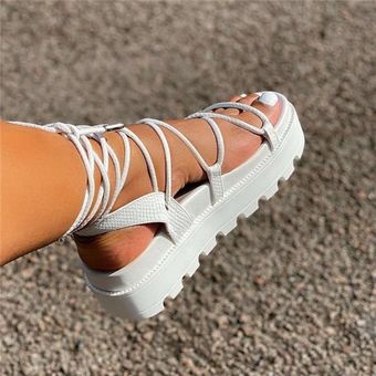 Sandalias para gladiadores para mujeres Plataforma para sandalias 