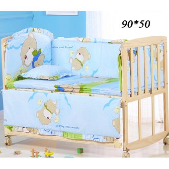 ZT19 para decoración de habitación 100% algodón Protector de cama con diseño de dibujos animados Juego de 5 unidsset de ropa de cama para bebé 
